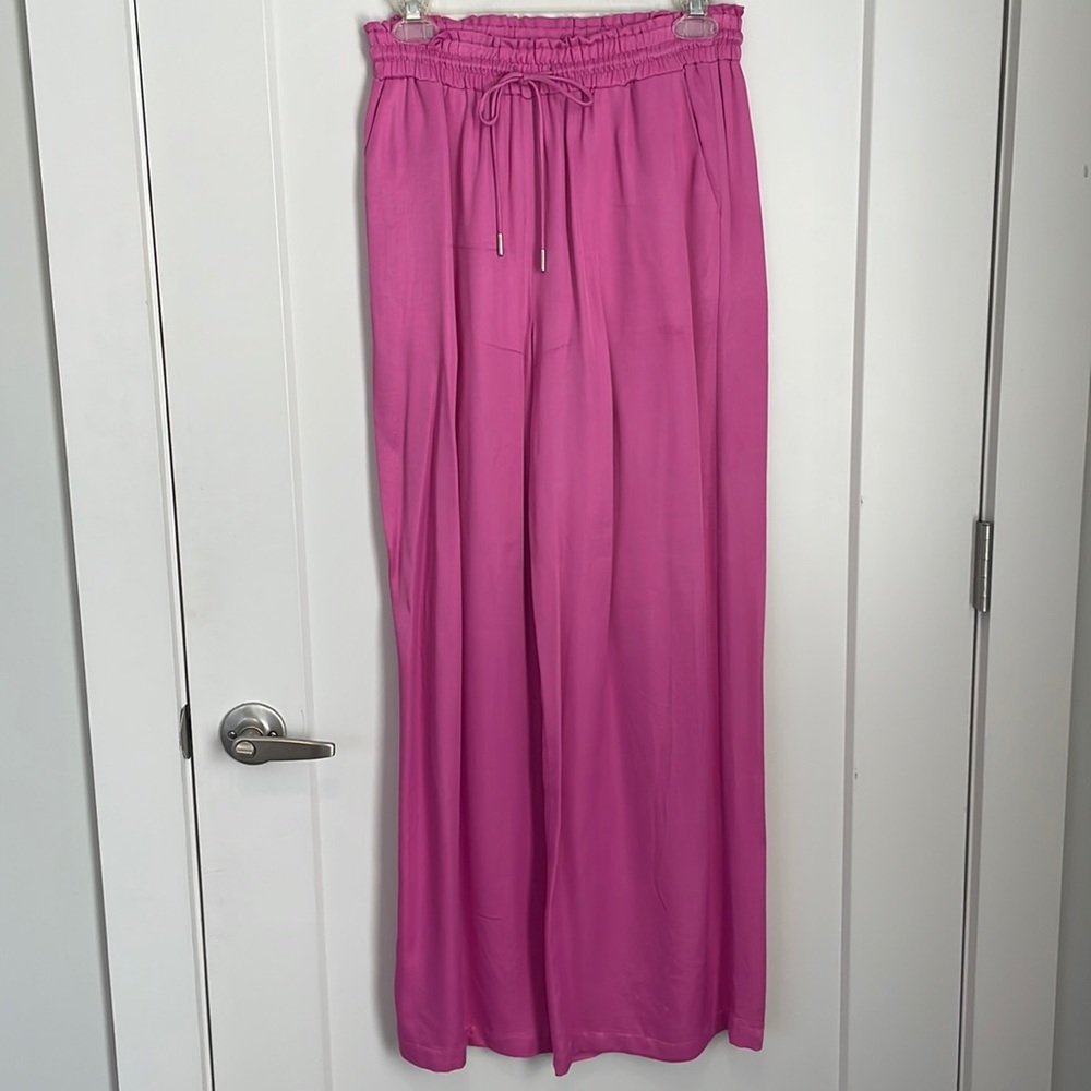 ZARA HOT PINK WIDE LEG PANTS SIZE SMALL